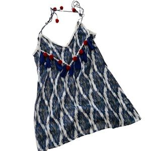 ASOS boho Pom Pom, crochet and fringe tassels swimsuit coverup size 2